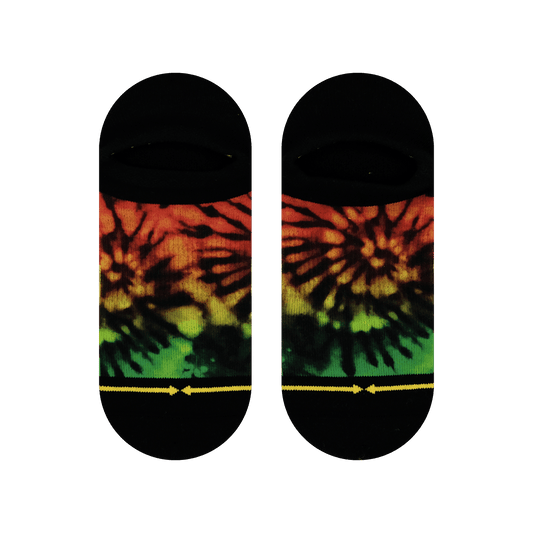 Rasta Tie Dye Adult No Show Socks