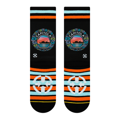 Slidertown Capitola Begonias Adult Socks