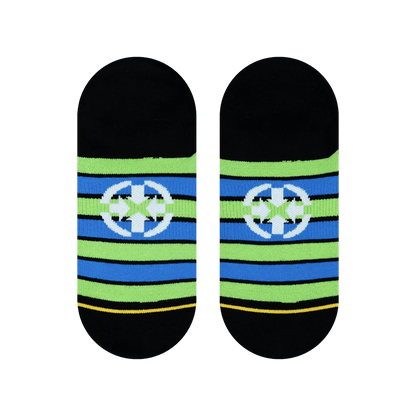 Slidertown The Harbor Stripe Sunset Adult No Show Socks