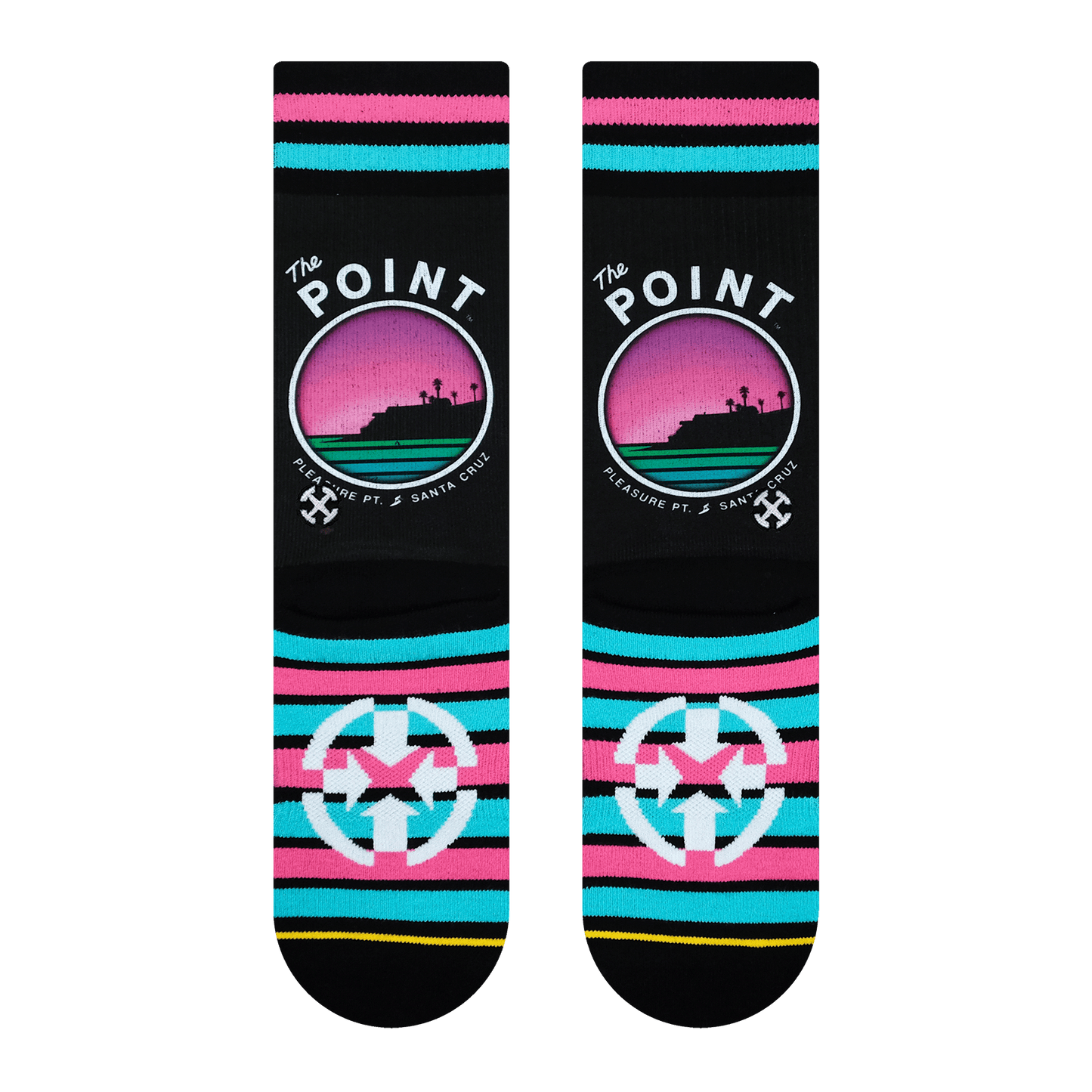 Slidertown The Point Pinkburst Adult Crew Socks