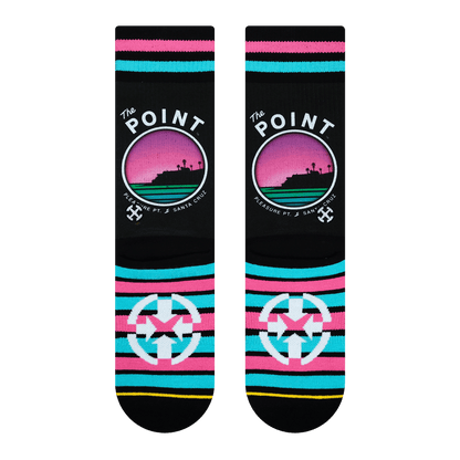 Slidertown The Point Pinkburst Adult Crew Socks