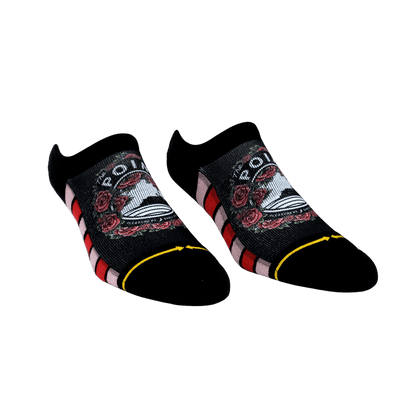 Slidertown The Point Red Roses Adult No Show Socks