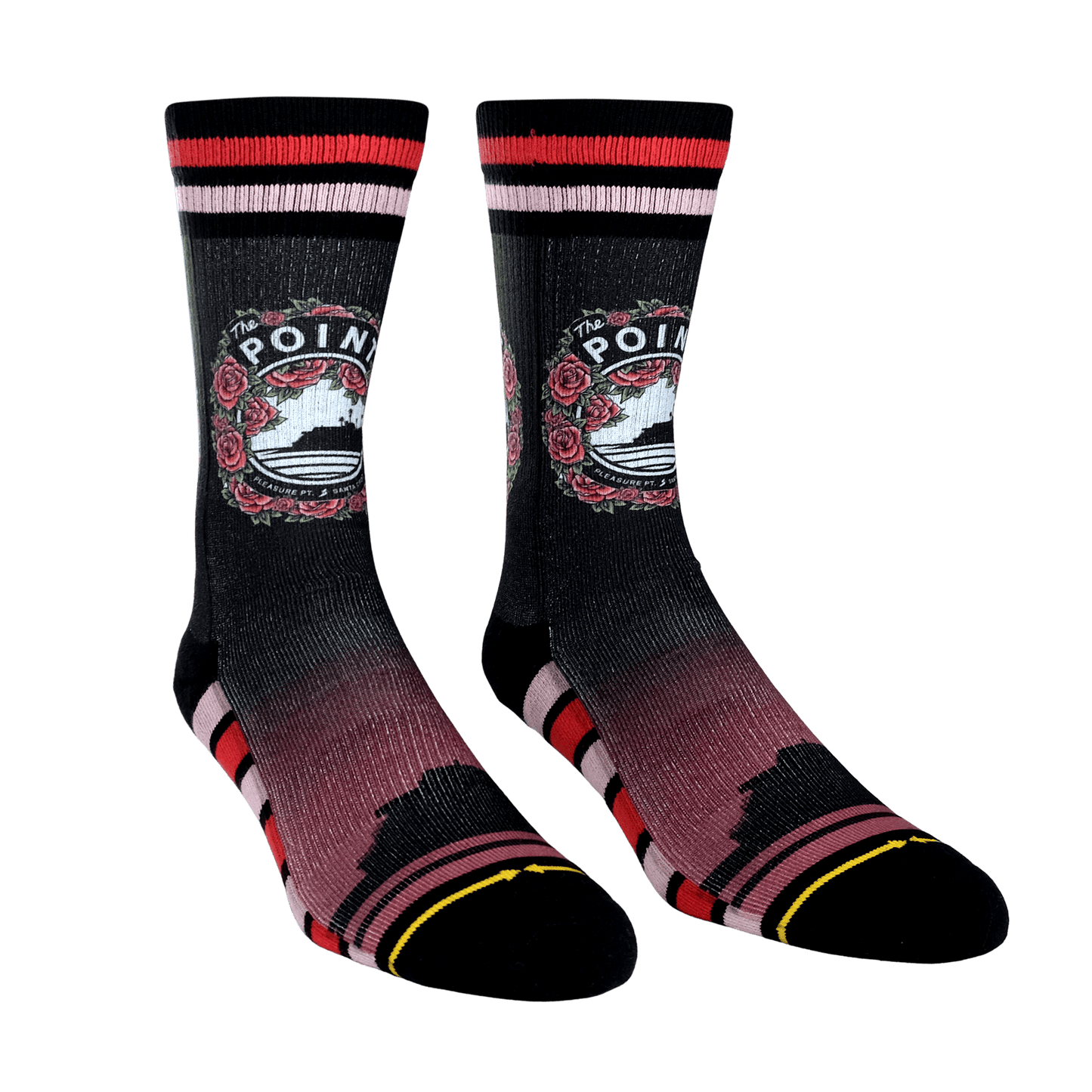Slidertown The Point Red Roses Adult Crew Socks