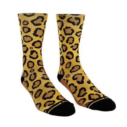 Leopard Print Jungle Cat Adult Crew Socks