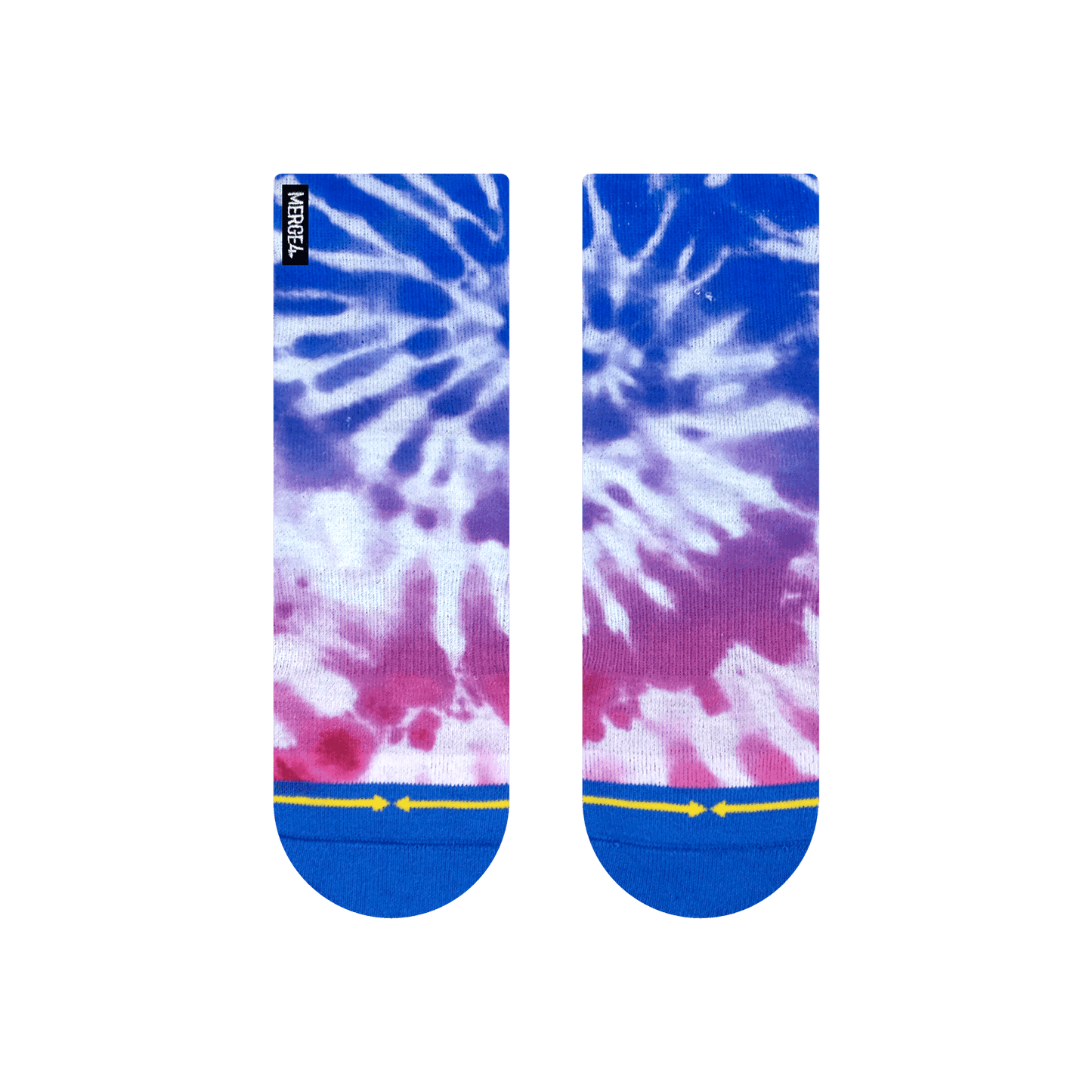 Purple Tie Dye Adult Quarter Crew Socks