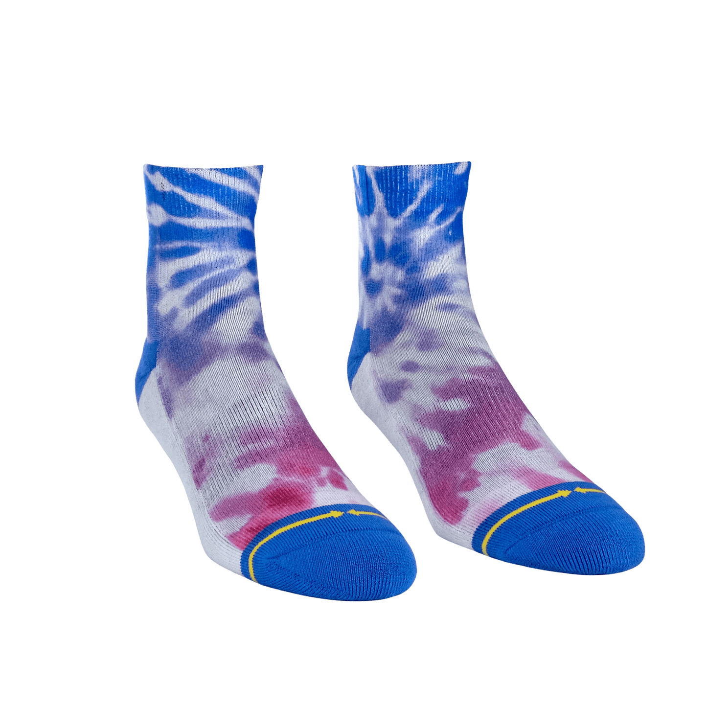 Purple Tie Dye Adult Quarter Crew Socks