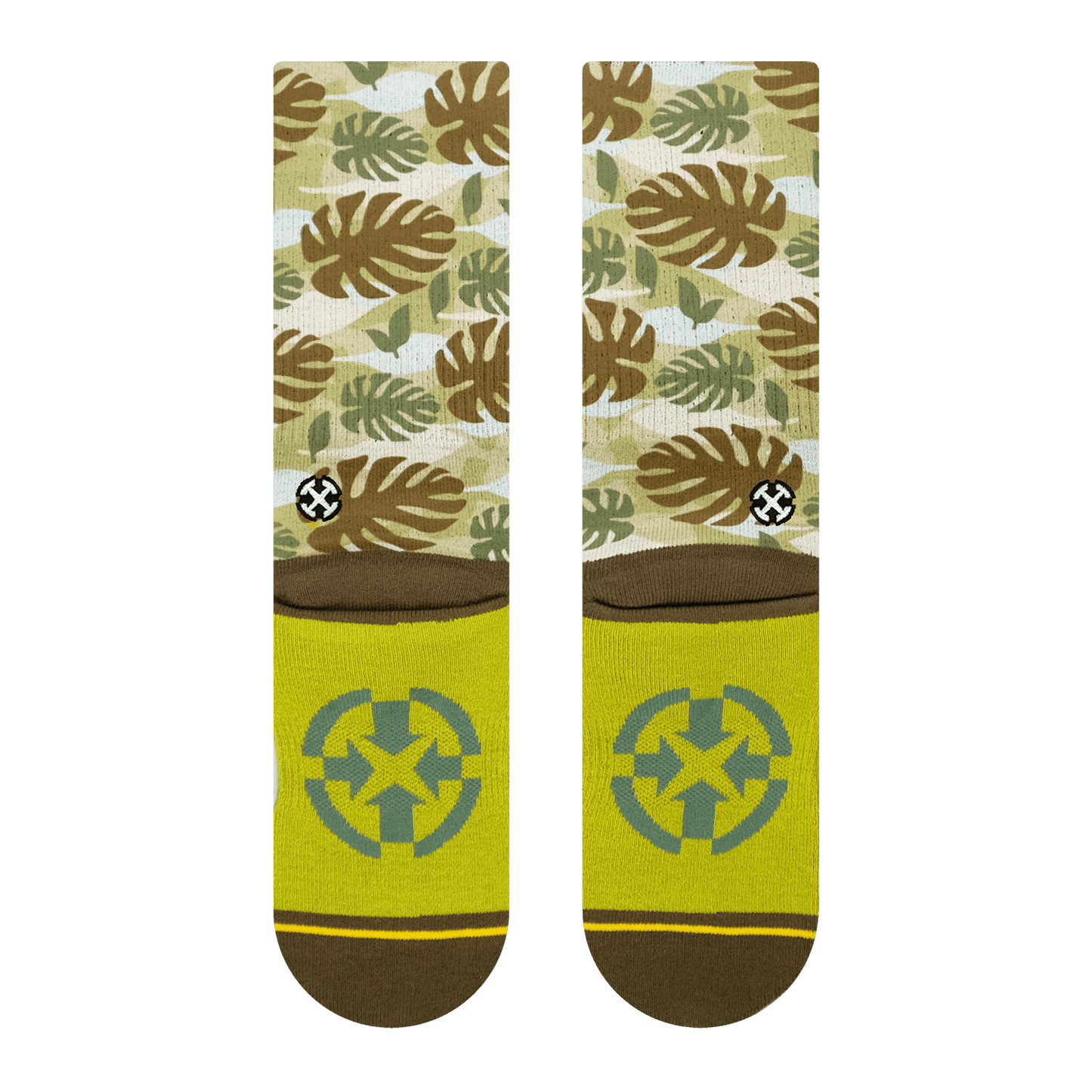 Maia Negre Leaf Camo Adult Crew Socks