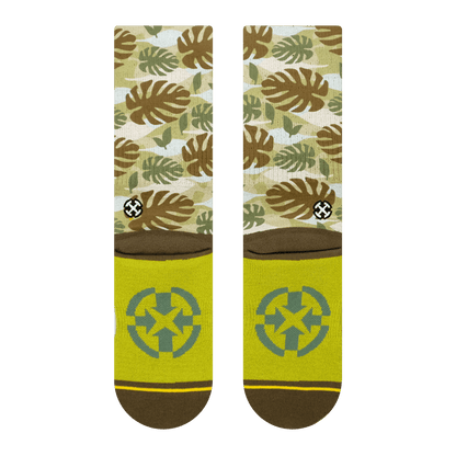 Maia Negre Leaf Camo Adult Crew Socks