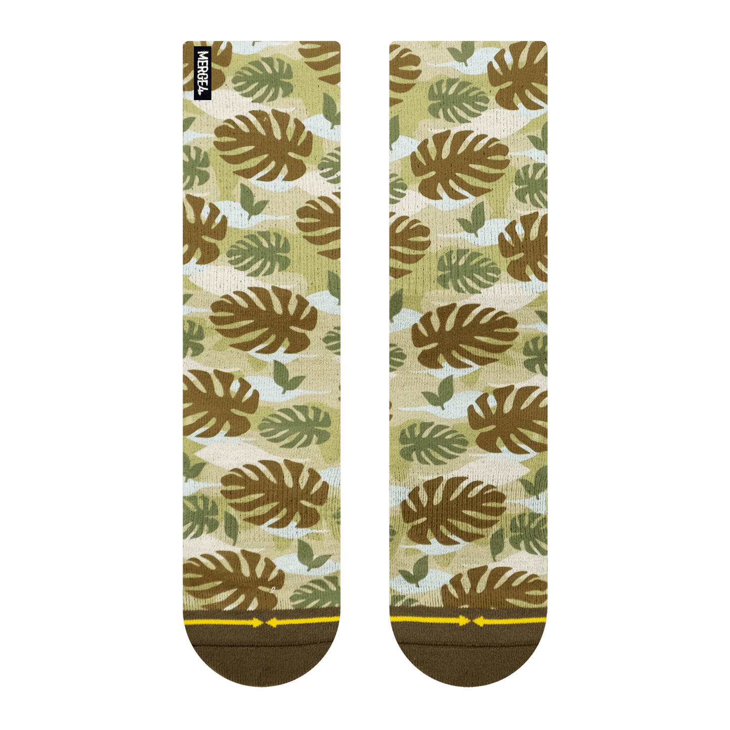 Maia Negre Leaf Camo Adult Crew Socks