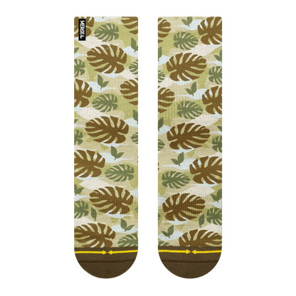 Maia Negre Leaf Camo Adult Crew Socks