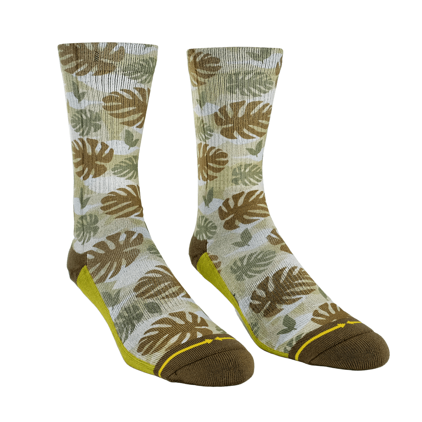 Maia Negre Leaf Camo Adult Crew Socks