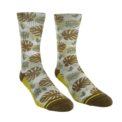 Maia Negre Leaf Camo Adult Crew Socks