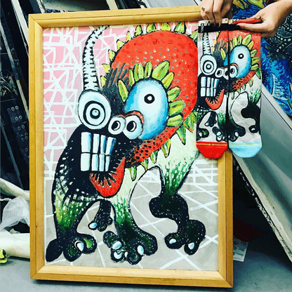 Barney Monster Adult Crew Socks