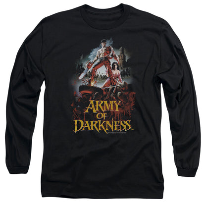 Army Of Darkness Bloody Poster Mens Long Sleeve Shirt Black Officially Licensed