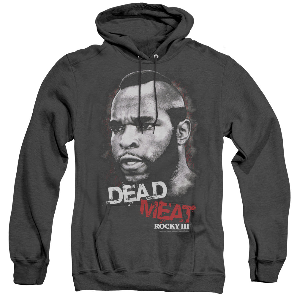 Rocky Iii Dead Meat Heather Mens Hoodie Black Officially Licensed