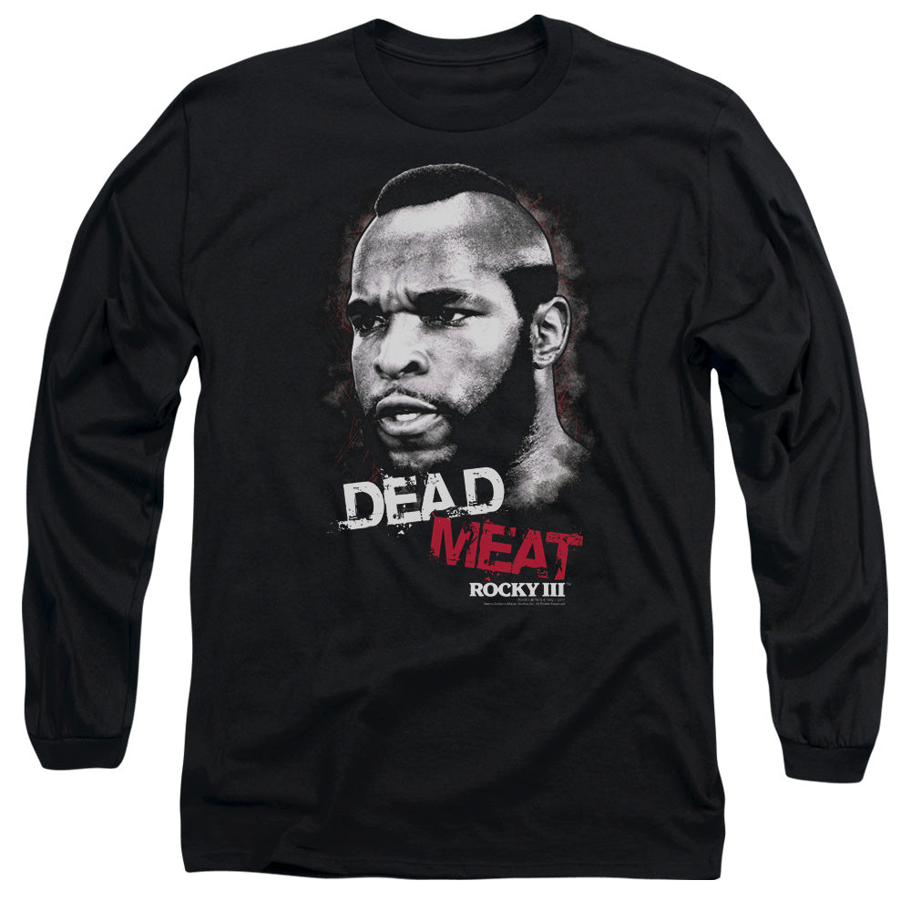 Rocky Iii Dead Meat Mens Long Sleeve Shirt Black Officially Licensed Officially Licensed