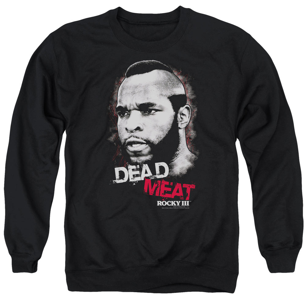 Rocky Iii Dead Meat Mens Crewneck Sweatshirt Black Officially Licensed
