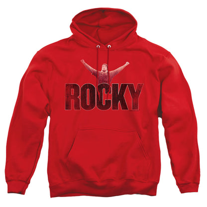 Rocky Victory Distressed Mens Hoodie Red Officially Licensed