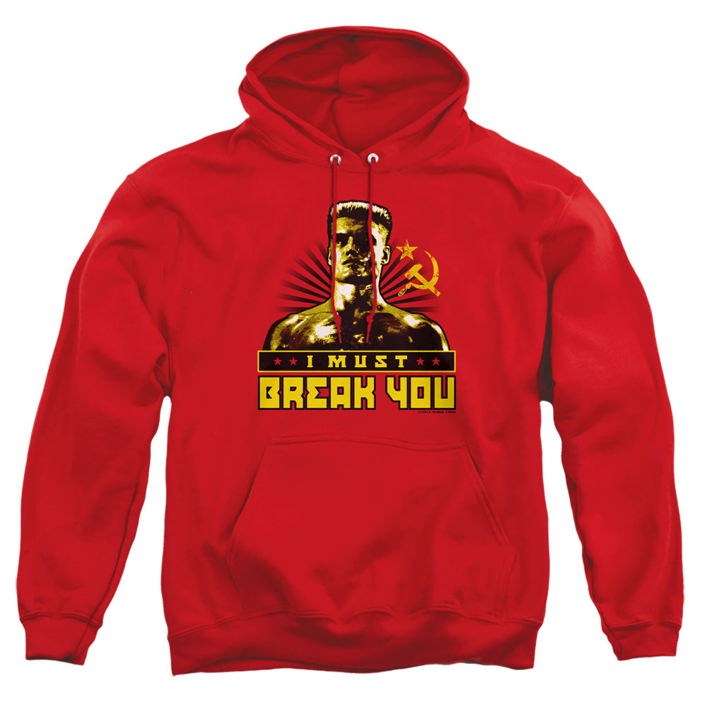 Rocky Iv I Must Break You Mens Hoodie Red Officially Licensed