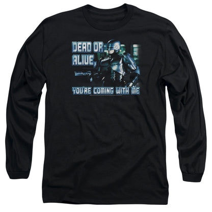 Robocop Dead Or Alive Mens Long Sleeve Shirt Black Officially Licensed Officially Licensed