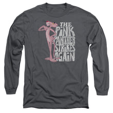 Load image into Gallery viewer, Pink Panther Strikes Again Mens Long Sleeve Shirt Charcoal