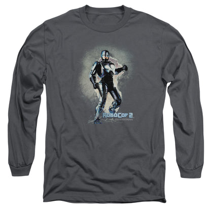 Robocop Break On Through Mens Long Sleeve Shirt Charcoal Officially Licensed