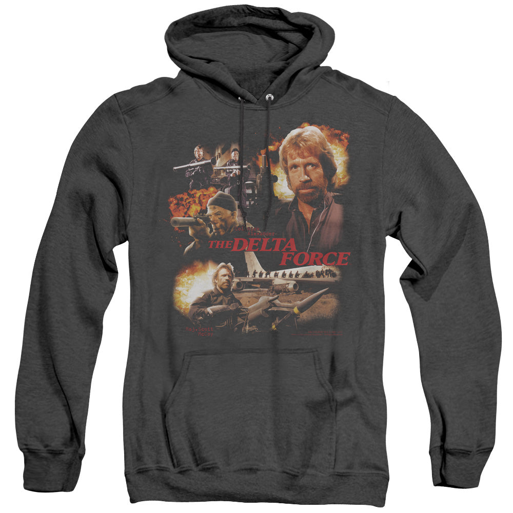 Delta Force Action Pack Heather Mens Hoodie Black Officially Licensed