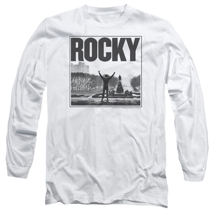 Rocky Top Of The Stairs Mens Long Sleeve Shirt White Officially Licensed Officially Licensed