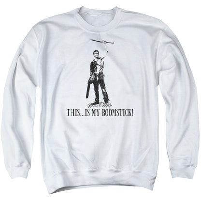 Army Of Darkness Boomstick! Mens Crewneck Sweatshirt White