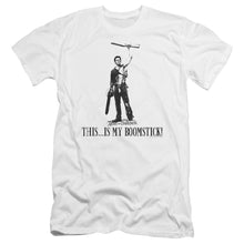 Load image into Gallery viewer, Army Of Darkness Boomstick! Premium Bella Canvas Slim Fit Mens T Shirt White