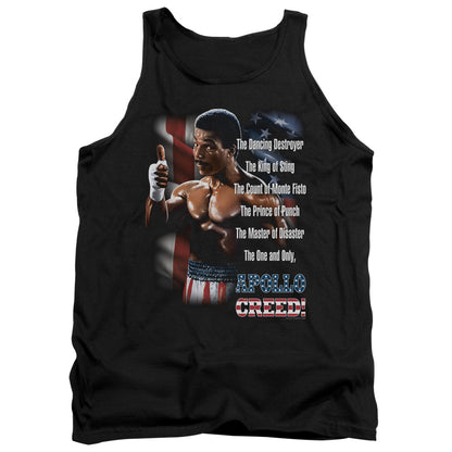 Rocky Ii The One And Only Mens Tank Top Shirt Black