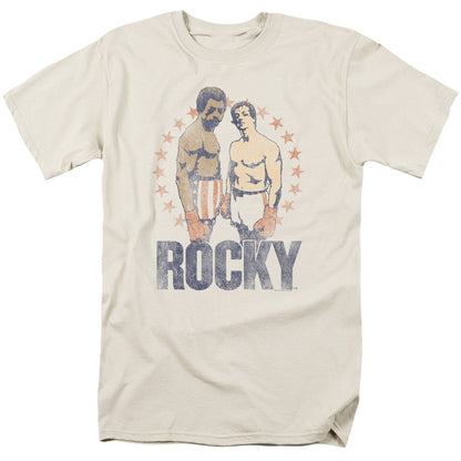 Rocky Creed And Balboa Mens T Shirt Cream Officially Licensed