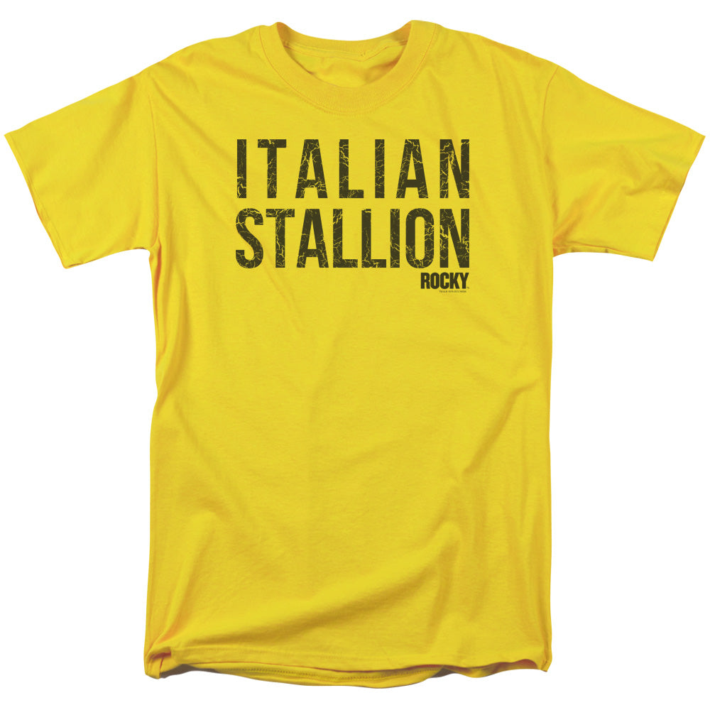 Rocky Italian Stallion Mens T Shirt Yellow Officially Licensed