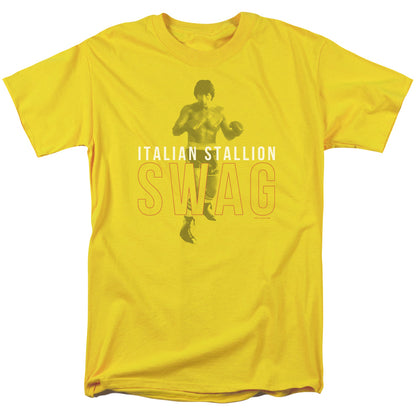 Rocky Stallion Swag Mens T Shirt Yellow Officially Licensed
