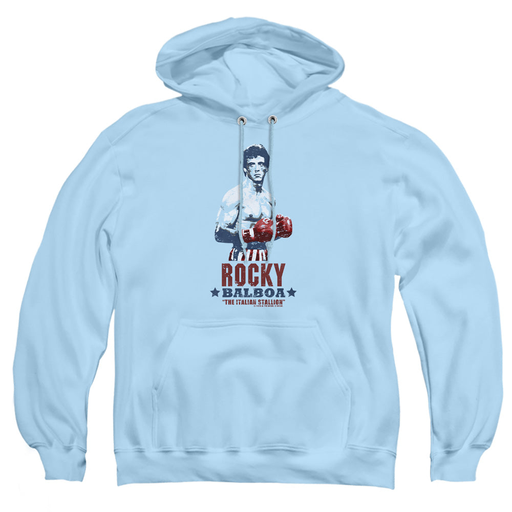 Rocky Balboa Mens Hoodie Light Blue Officially Licensed