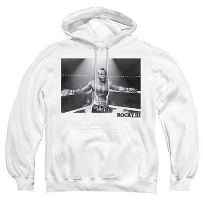 Rocky Iii Clubber Square Mens Hoodie White Officially Licensed