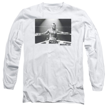 Rocky Iii Clubber Square Mens Long Sleeve Shirt White Officially Licensed Officially Licensed