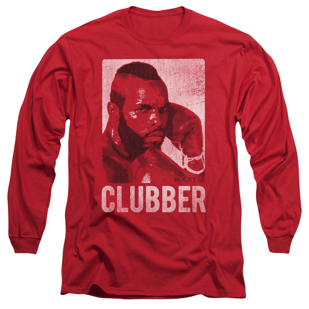 Rocky Iii Clubber Lang Mens Long Sleeve Shirt Red Officially Licensed Officially Licensed
