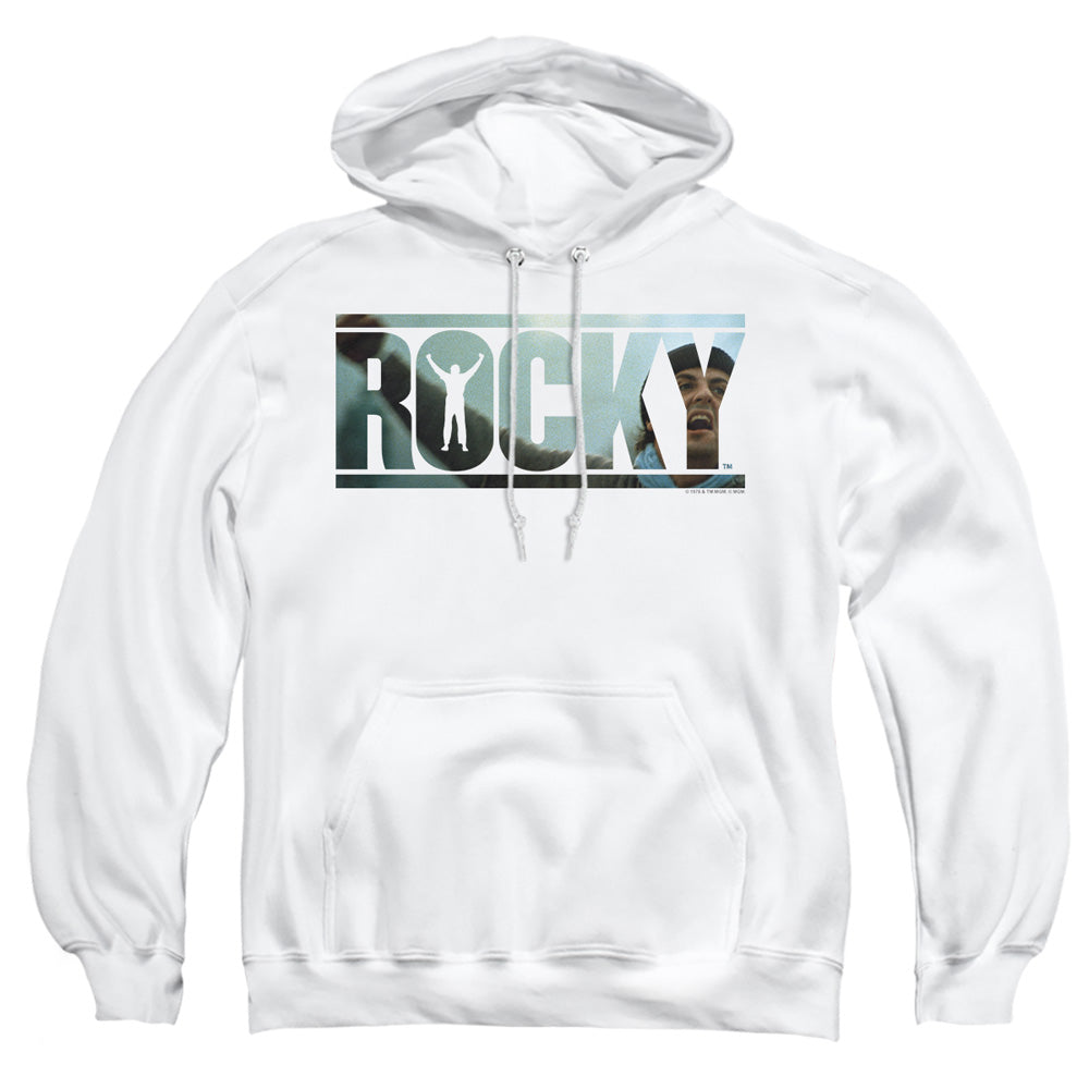 Rocky Cutout Logo Mens Hoodie White Officially Licensed
