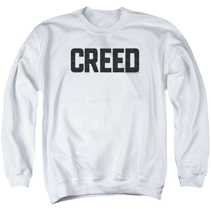 Creed Cracked Logo Mens Crewneck Sweatshirt White Officially Licensed