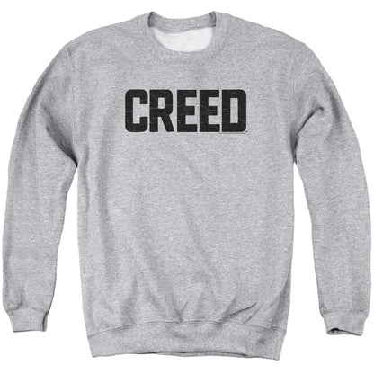 Creed Cracked Logo Mens Crewneck Sweatshirt Athletic Heather Officially Licensed