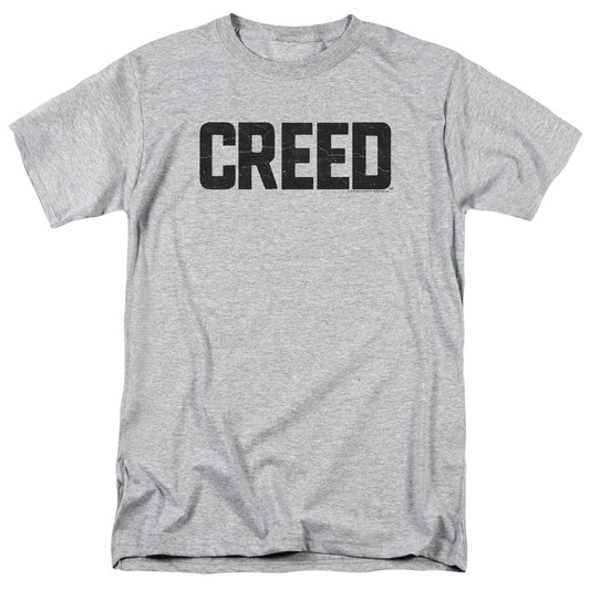 Creed Cracked Logo Mens T Shirt Athletic Heather