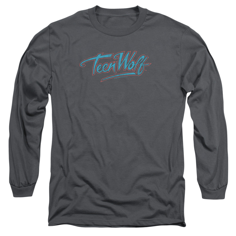 Teen Wolf Neon Logo Mens Long Sleeve Shirt Charcoal Officially Licensed