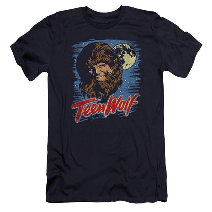 Teen Wolf Moon Wolf Premium Bella Canvas Slim Fit Mens T Shirt Navy