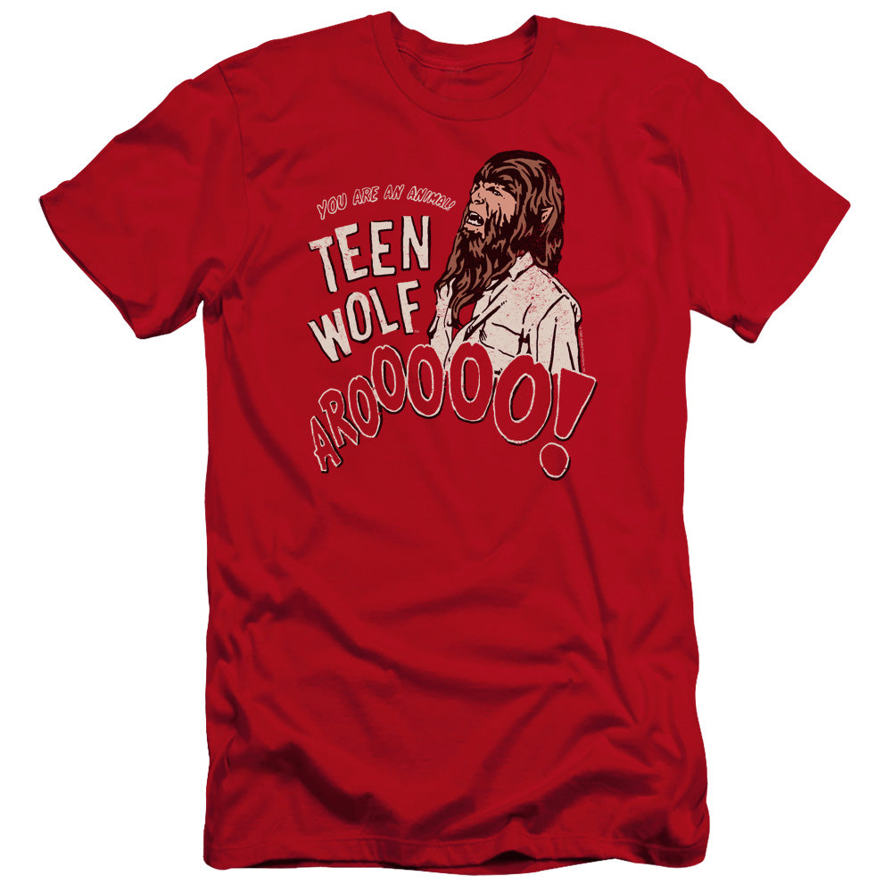 Teen Wolf Animal Premium Bella Canvas Slim Fit Mens T Shirt Red