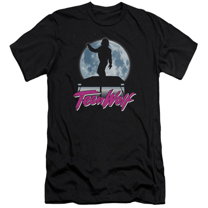 Teen Wolf Moonlight Surf Premium Bella Canvas Slim Fit Mens T Shirt Black