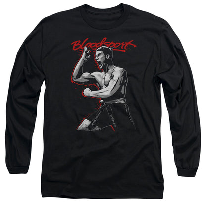 Bloodsport Loud Mouth Mens Long Sleeve Shirt Black Officially Licensed Officially Licensed