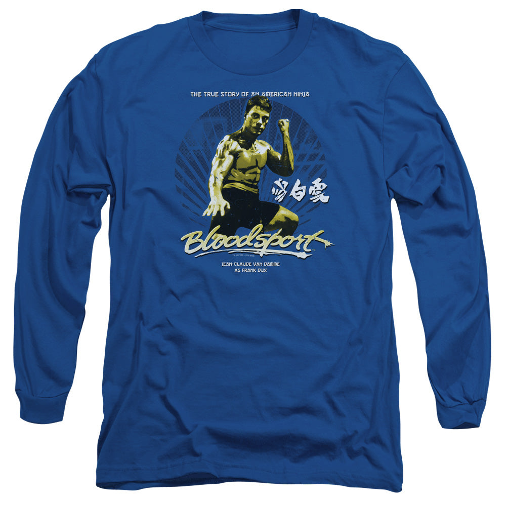 Bloodsport American Ninja Mens Long Sleeve Shirt Royal Officially Licensed
