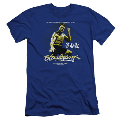 Bloodsport American Ninja Premium Bella Canvas Slim Fit Mens T Shirt Royal Blue