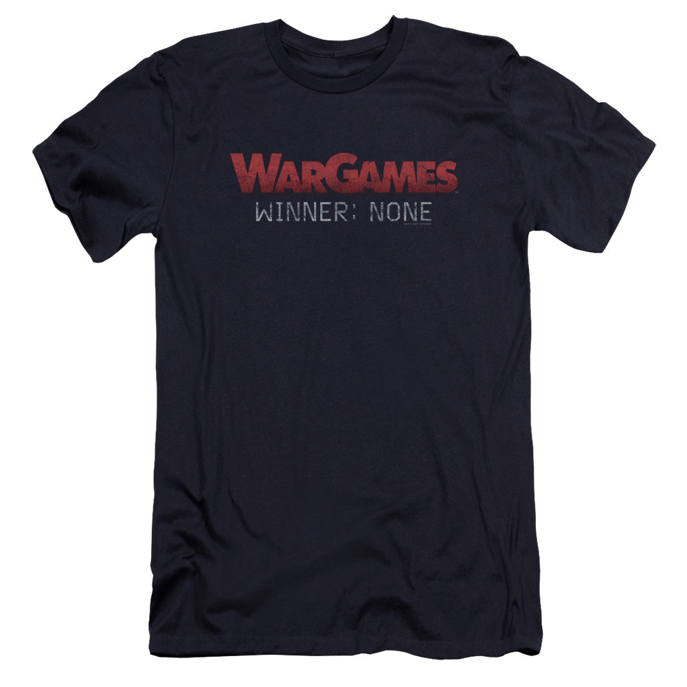 Wargames No Winners Premium Bella Canvas Slim Fit Mens T Shirt Navy